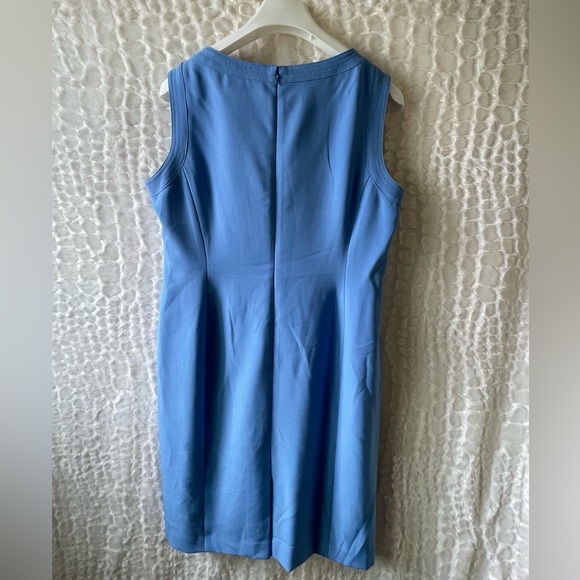 KASPER Powder Blue Sleeveless Sheath Dress. - Picture 5 of 9